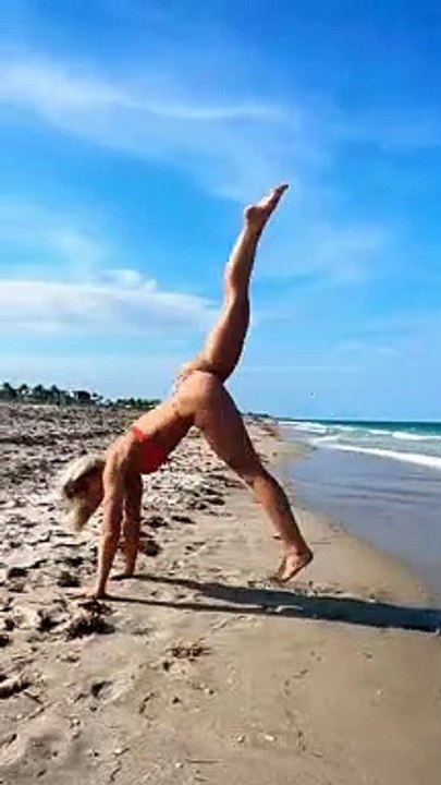 BEACH GYMNASTICS! #shorts