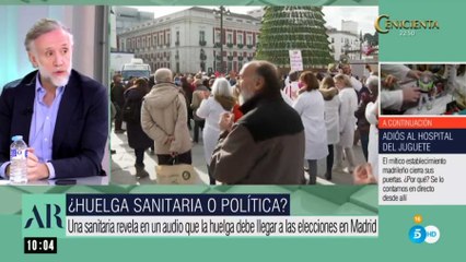Inda: «La huelga de médicos de Madrid es política y el sindicato que convoca es el de Mónica García»