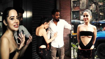 Urfi Javed सबके सामने गिरने से बची, Media person ने दिया सहारा, Bold Look Video viral! FilmiBeat