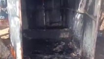 रीवा: चोरी करने दुकान में घुसे आरोपियों ने दुकान को कर दिया आग के हवाले