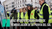 Díaz Ayuso visita las obras de remodelación de la Puerta del Sol