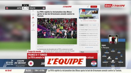La FIFA rejette la réclamation après le but de Griezmann annulé contre la Tunisie - Foot - CM 2022