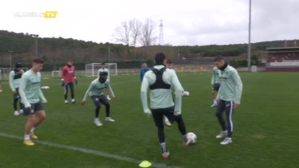 Último entrenamiento del Villarreal antes de enfrentarse al Galatasaray
