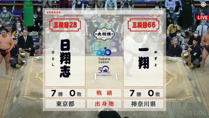 Sandanme Yusho - Hitoshi(Sd28e) vs Kazuto(Sd66w) - Kyushu 2022, Day 15
