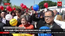 Realizan foros por los derechos de los hijos frente a Cámara de Diputados