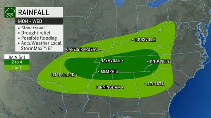 Wet start to the week expected in parts of the South