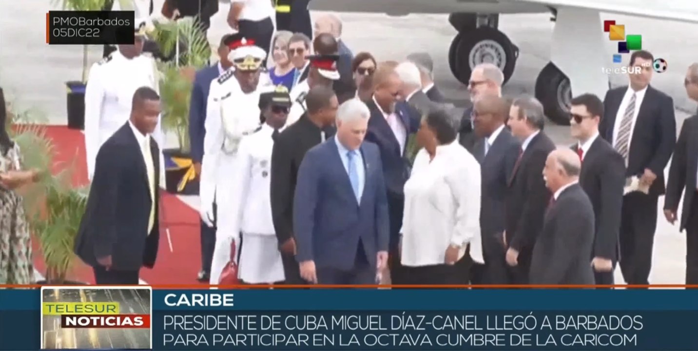 teleSUR Noticias 15:30 05-12: Presidente de Cuba llega a Barbados