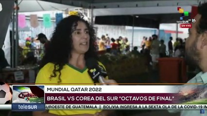 El pueblo de Brasil vive por todo lo alto su partido de octavos de final