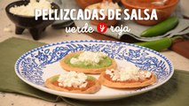 Exquisitas pellizcadas veracruzanas de salsa roja y verde