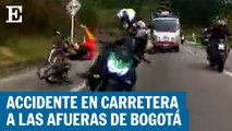 Accidente en carretera a las afueras de Bogotá
