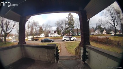 Woman Falls on Slippery Front Steps