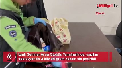 İzmir otogarında 2 kilo kokain ele geçirildi
