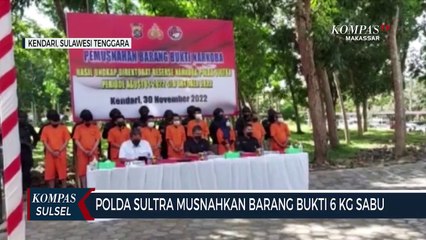 Polda Sultra Musnahkan Barang Bukti 6 Kg Sabu