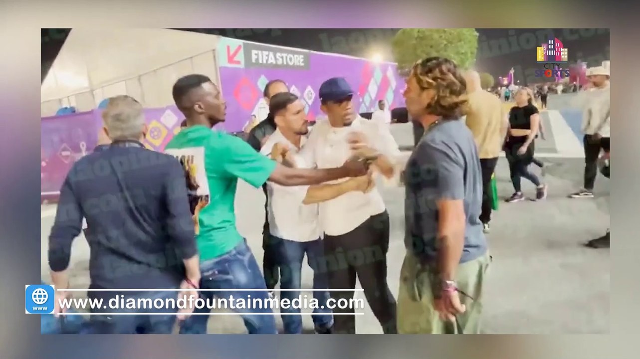 Cameroon Football Federation President, Samuel Eto'o Caught On Camera In A Physical Fight With A Fan In Qatar