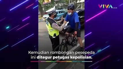Polisi Semprot Pesepeda 'Ngeyel' di Jalan Sudirman-Thamrin