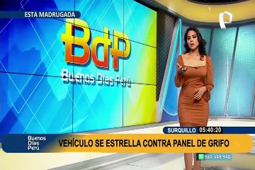 Tras persecución policial: camioneta se estrella contra panel de un grifo en Surquillo