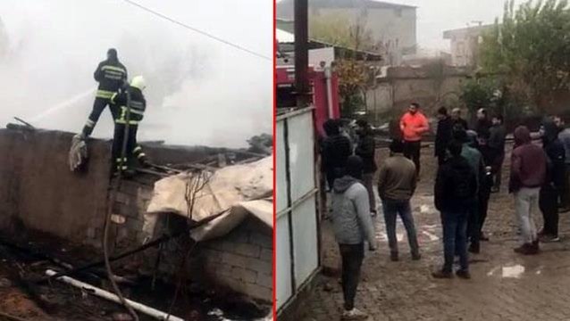 Alev alev yanan ahırda çok sayıda hayvan telef oldu