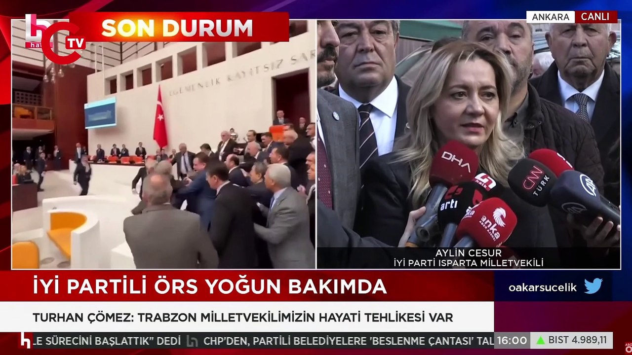 Meclis'te bir kez daha gerginlik... AKP'li ve İYİ Partili vekiller yumruklaştı