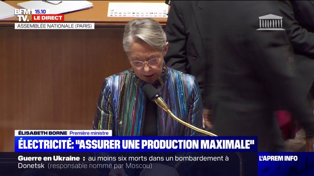 Coupures d'électricité: Les personnes malades à domicile seront toujours prises en charge , promet Élisabeth Borne