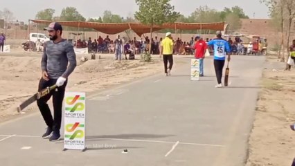 Pakistan International Player Asif Ali playing Tape Ball Cricket Match