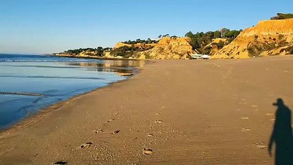 View across the ocean from Pine Cliffs resort beach