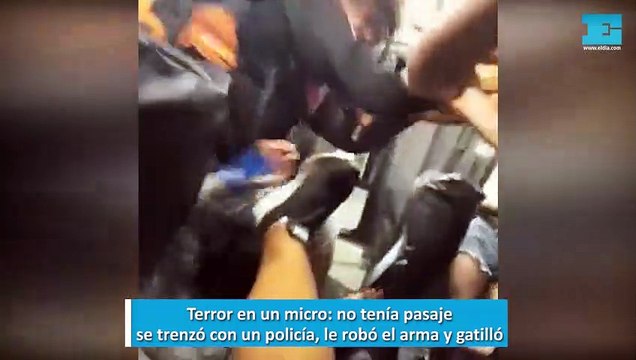 Terror en un micro. no tenía pasaje, se trenzó con un policía, le robó el arma y gatilló
