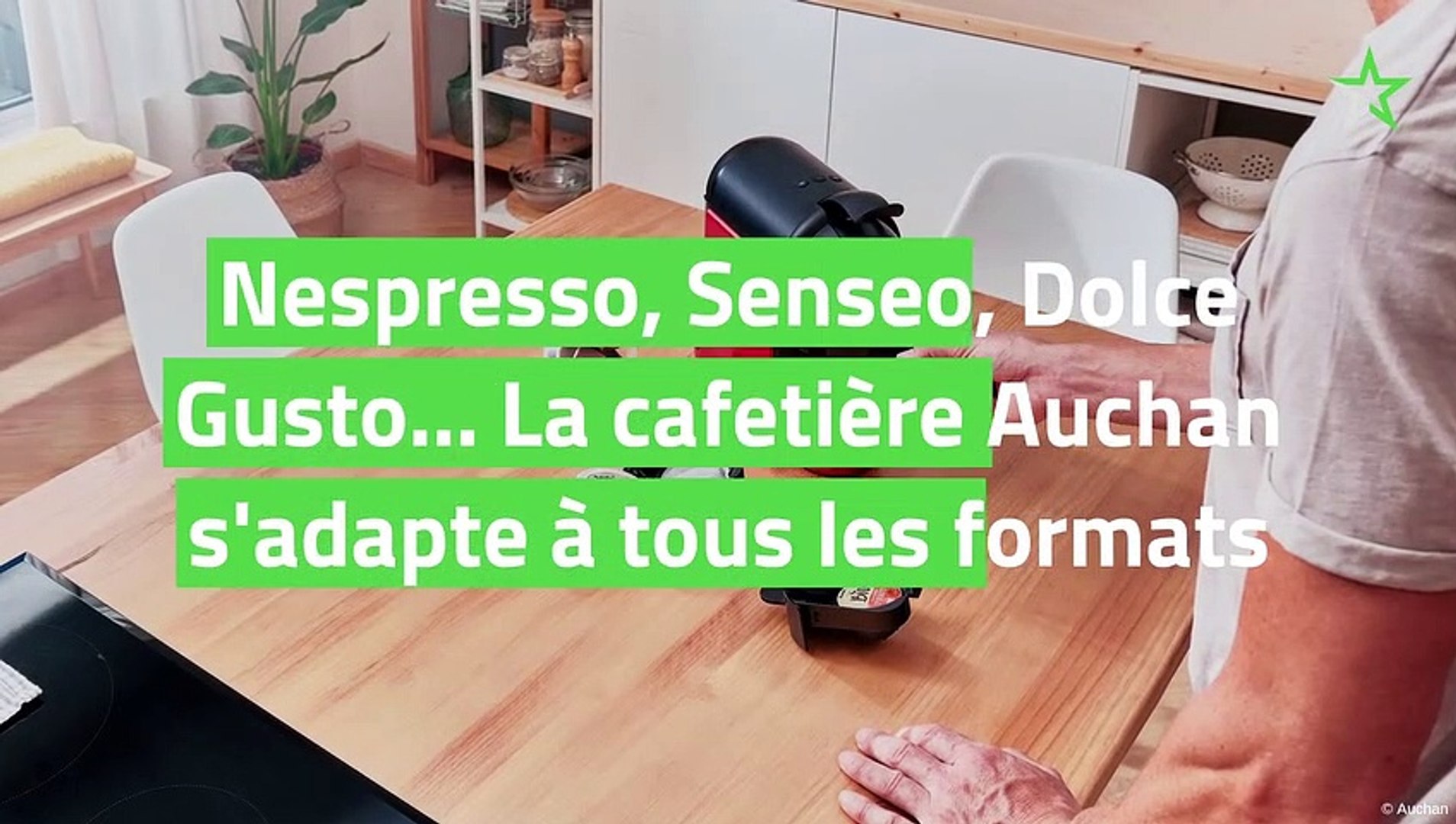 Nespresso, Senseo, Dolce Gusto… La cafetière Auchan s'adapte à tous les  formats - Vidéo Dailymotion
