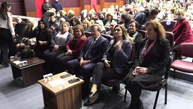 Konak'ta Atatürk ve Kadın Söyleşisi Yapıldı. Gülizar Biçer Karaca: Cumhuriyet Bir Kadın Devrimiyse Kadınlara Büyük Sorumluluklar Yükleniyor (M.A)