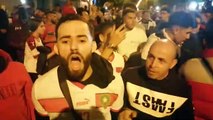 Celebración de los marroquís tras la victoria de Marruecos ante España