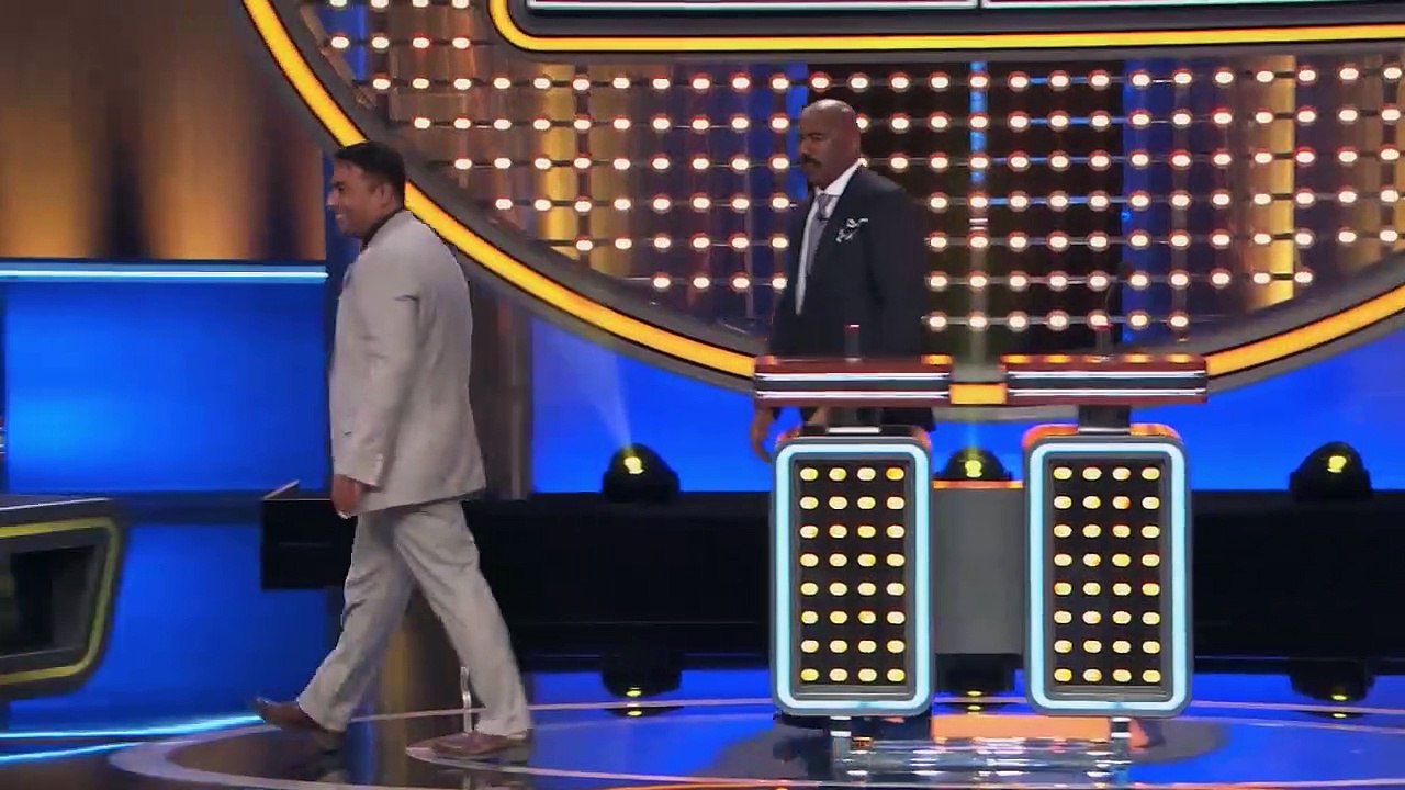 Josline introduces STEVE HARVEY to STEVE HARVEY _ Family Feud