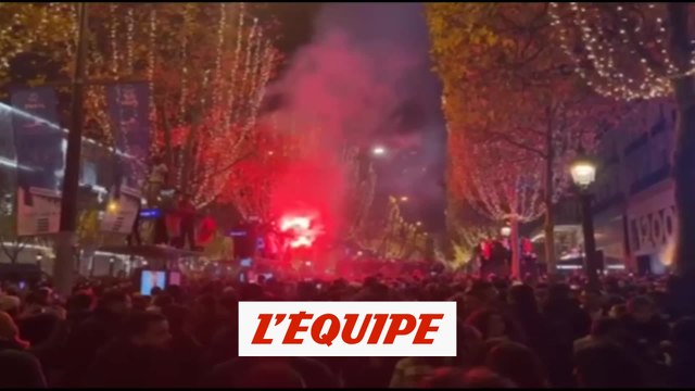 La fête à Paris après la qualification du Maroc pour les quarts de finale - Foot - CM 2022