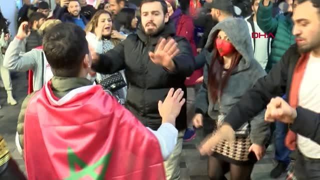 İSTANBUL-FASLILAR ÇEYREK FİNAL SEVİNCİNİ İSTANBUL'DA KUTLADI