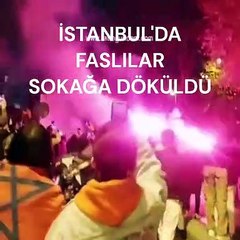 Faslılar İstanbul'da havaifişeklerle galibiyeti kutladı