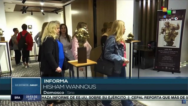 Siria: Artistas plásticos exponen obras relacionadas con la etapa posguerra que vive el país