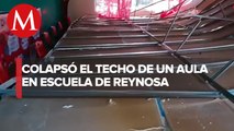 Se derrumba techo en salón de clases en Reynosa; maestra salva a alumnos