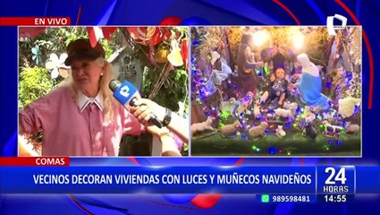 ¡Ya se vive la navidad en Comas!: Vecinos decoran viviendas con luces y adornos navideños