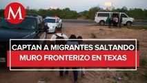 Automovilistas de Texas captan a migrantes atravesando la frontera