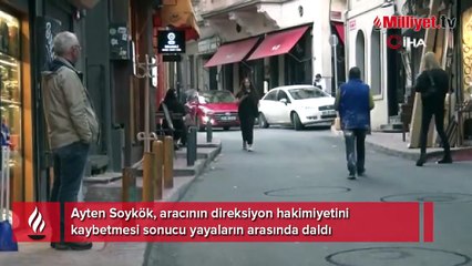 Taksim’de dehşet! Ünlü kadın oyuncu yayaların arasına daldı