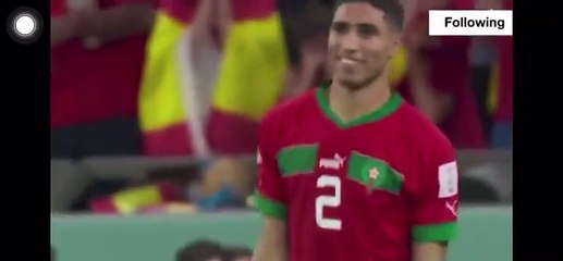 رقصة البطريق من أشرف_حكيمي .. - المغرب_اسبانيا