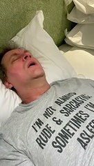 Ian Rawlins going into painful spasms, symptom of Stiff  Person Syndrome, which he suffers from