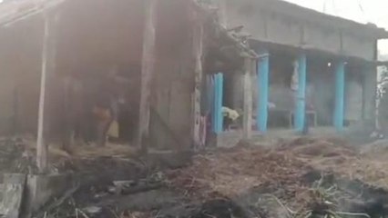 मधुबनी: हरलाखी में एक घर में आग लगने से हुई हजारों की क्षति,एक मवेशी भी झुलसा