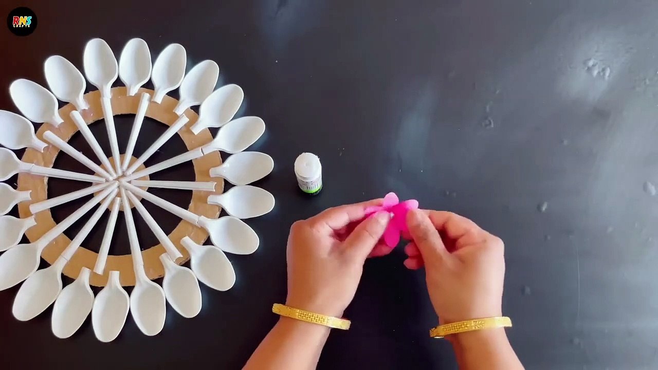 Beautiful Wall Hanging Craft Using Plastic Spoons Video Dailymotion