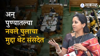 Supriya Sule on Navale Bridge : अपघातग्रस्त स्पॉट बनलेल्या नवले पुलाचा मुद्दा थेट संसदेत | Sakal