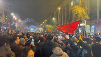 Bruxelles: les Belgo-Marocains en fête après le match Maroc-Espagne