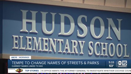 Tempe to change names of streets and parks