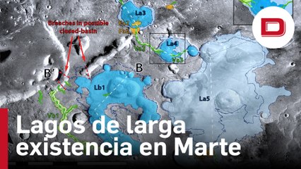 Encuentran lagos de larga existencia revelando la presencia de agua en Marte
