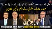What was discussed in President Arif Alvi's meeting with Ishaq Dar?