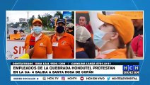 ¡No les paran bola! Empleados de Hondutel continúan en protesta exigiendo salarios atrasados