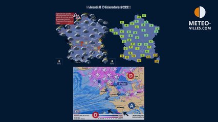 prévisions météo villes du mercredi 7 décembre 2022
