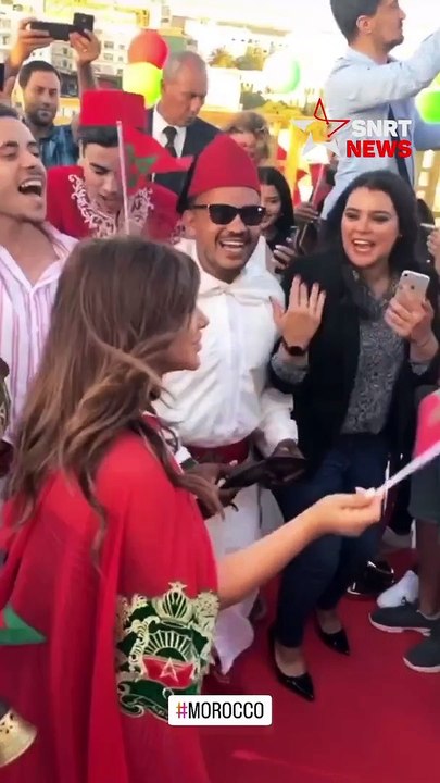 نجوى كرم تحتفل بفوز المنتخب المغربي